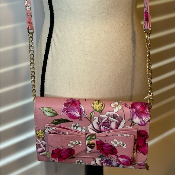 Betsey Johnson Handbags - Betsey Johnson Floral Pink Crossbody Bag